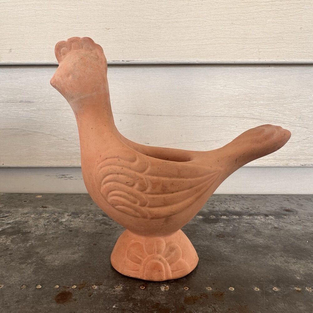 Vintage Terracotta Planter Hen Chicken Pottery Candle Holder Avon 6.5”
